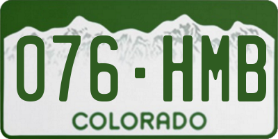 CO license plate 076HMB