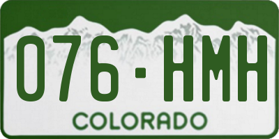 CO license plate 076HMH