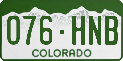 CO license plate 076HNB