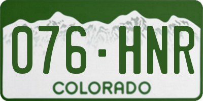 CO license plate 076HNR