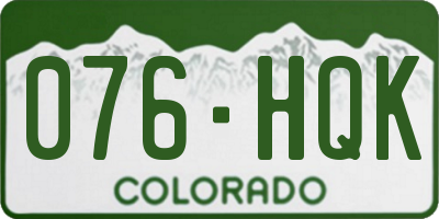 CO license plate 076HQK