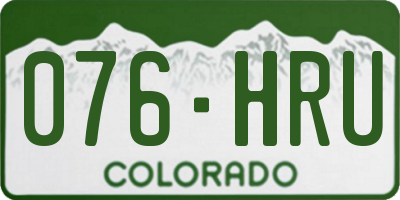 CO license plate 076HRU