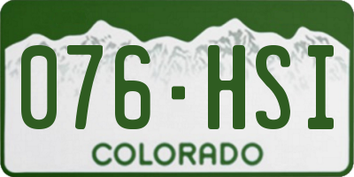 CO license plate 076HSI