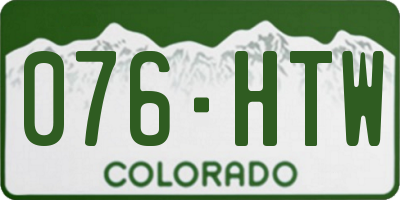 CO license plate 076HTW