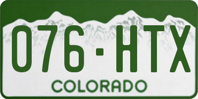 CO license plate 076HTX