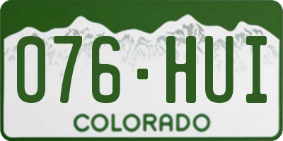 CO license plate 076HUI