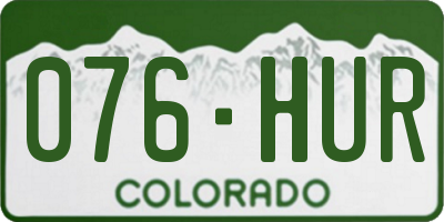 CO license plate 076HUR