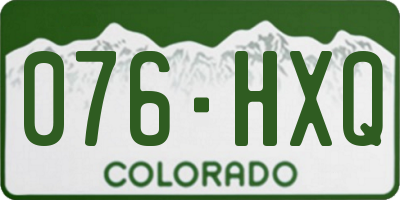 CO license plate 076HXQ