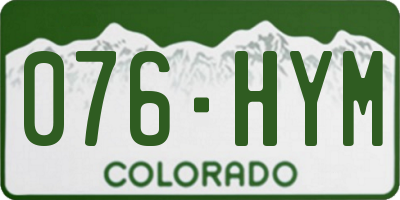 CO license plate 076HYM