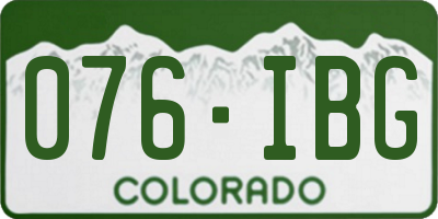 CO license plate 076IBG