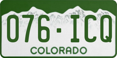 CO license plate 076ICQ