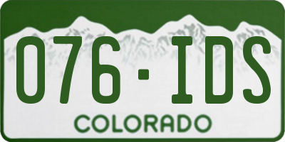 CO license plate 076IDS