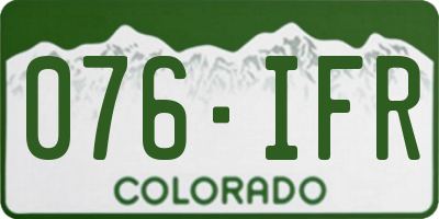 CO license plate 076IFR