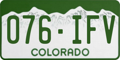 CO license plate 076IFV