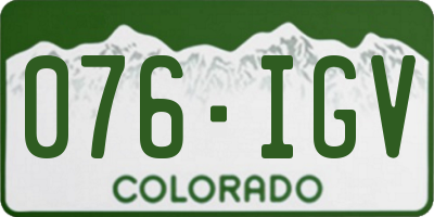 CO license plate 076IGV