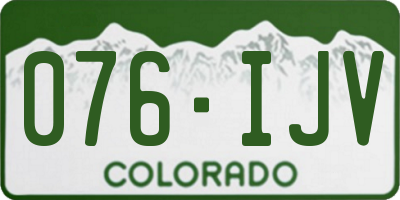 CO license plate 076IJV