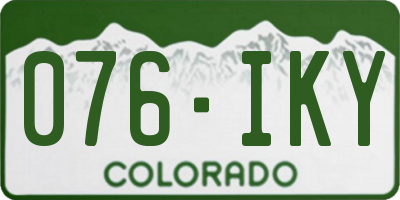 CO license plate 076IKY