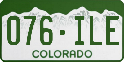 CO license plate 076ILE
