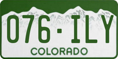 CO license plate 076ILY