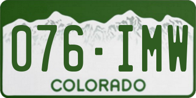 CO license plate 076IMW