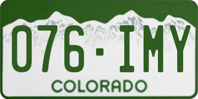 CO license plate 076IMY
