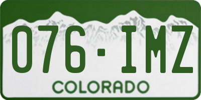 CO license plate 076IMZ