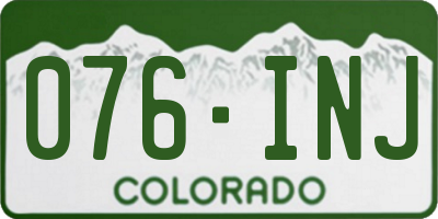 CO license plate 076INJ