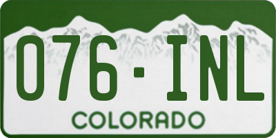 CO license plate 076INL