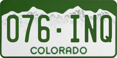 CO license plate 076INQ