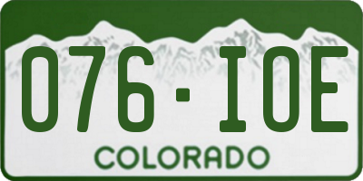 CO license plate 076IOE