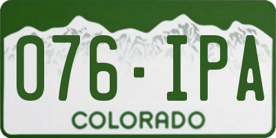 CO license plate 076IPA
