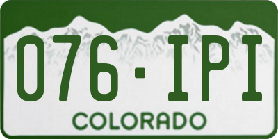 CO license plate 076IPI