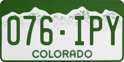 CO license plate 076IPY