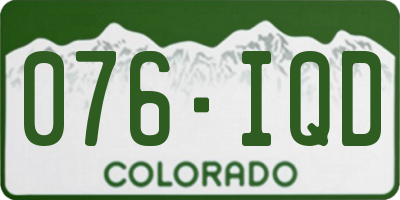 CO license plate 076IQD
