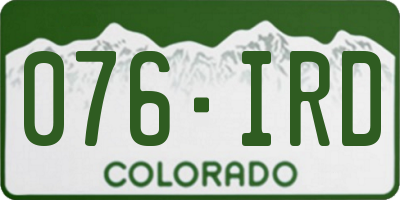 CO license plate 076IRD