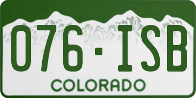 CO license plate 076ISB