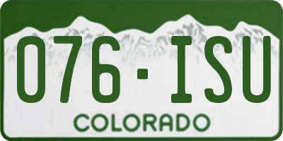 CO license plate 076ISU