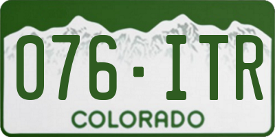 CO license plate 076ITR