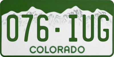CO license plate 076IUG