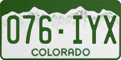 CO license plate 076IYX