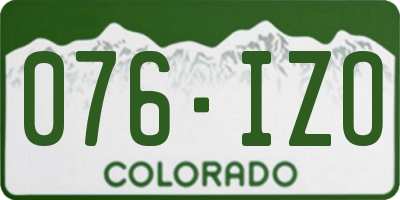 CO license plate 076IZO