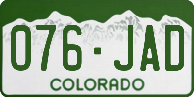 CO license plate 076JAD