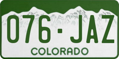 CO license plate 076JAZ