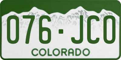 CO license plate 076JCO