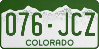 CO license plate 076JCZ
