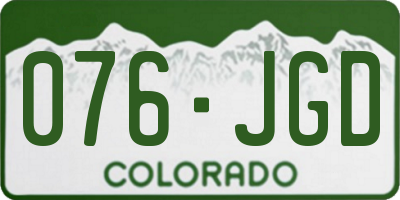 CO license plate 076JGD