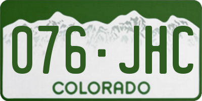 CO license plate 076JHC
