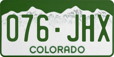 CO license plate 076JHX