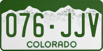 CO license plate 076JJV
