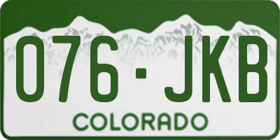 CO license plate 076JKB